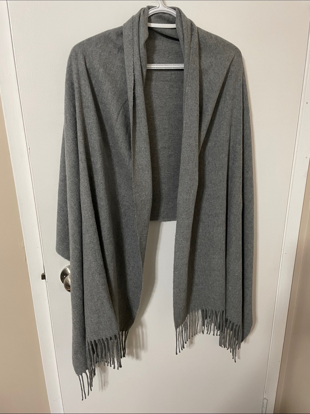Zighilli Made in Italy Grey Fringed Wrap Shawl/Scarf